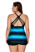 Striped Empire Waist Tankini Top With Boy Shorts
