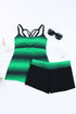 Striped Empire Waist Tankini Top With Boy Shorts