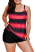 Striped Empire Waist Tankini Top With Boy Shorts