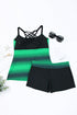 Striped Empire Waist Tankini Top With Boy Shorts
