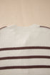 Striped Exposed Seam Button Front Henley Sweater