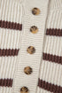 Striped Exposed Seam Button Front Henley Sweater