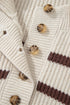 Striped Exposed Seam Button Front Henley Sweater