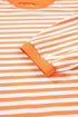 Striped Exposed Seam Patchwork Cotton Blend Pullover Top