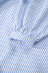 Striped Floral Embroidered Button Front Balloon Sleeve Blouse