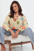 Striped Floral Print Oversized Button Up Shirt