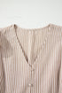 Striped Flutter Sleeve Button Front Slit A Line Maxi Dress