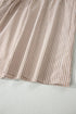 Striped Flutter Sleeve Button Front Slit A Line Maxi Dress