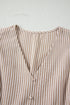 Striped Flutter Sleeve Button Front Slit A Line Maxi Dress