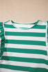 Striped Flutter Sleeve Round Neck Jersey Knit Top