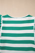 Striped Flutter Sleeve Round Neck Jersey Knit Top