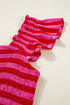 Striped Flutter Sleeve Smocked Bodice Tiered Maxi Dress