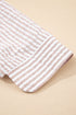 Striped Frilled Collar Half Sleeve Shirt Maxi Dress