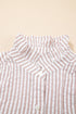 Striped Frilled Collar Half Sleeve Shirt Maxi Dress