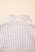 Striped Frilled Collar Half Sleeve Shirt Maxi Dress