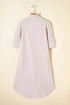 Striped Frilled Collar Half Sleeve Shirt Maxi Dress