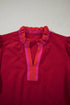 Striped Frilled Collar Ruffled Sleeve Southern Belle Blouse