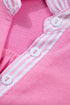 Striped Frilled Collar Short Sleeve Cotton Blend Blouse