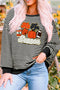 Striped Graphic Print Crew Neck Pullover Sweatshirt