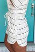 Striped Half Sleeve Tee And Drawstring Short Set