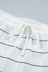Striped Half Sleeve Tee And Drawstring Short Set