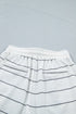 Striped Half Sleeve Tee And Drawstring Short Set
