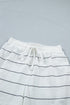 Striped Half Sleeve Tee And Drawstring Short Set
