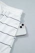 Striped Half Sleeve Tee And Drawstring Short Set