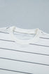 Striped Half Sleeve Tee And Drawstring Short Set