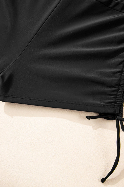 Striped Halter Keyhole High Waist Swimsuit Set