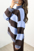 Striped High Neck Drop Shoulder Relaxed Pullover Sweater