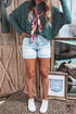 Striped High Neck Dropped Shoulder Casual Long Sleeve Top