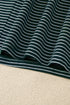 Striped High Neck Dropped Shoulder Casual Long Sleeve Top