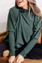 Striped High Neck Dropped Shoulder Casual Long Sleeve Top