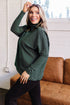 Striped High Neck Dropped Shoulder Casual Long Sleeve Top
