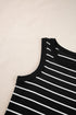 Striped High Neck Ribbed Knit Bodycon Mini Dress