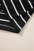 Striped High Neck Ribbed Knit Bodycon Mini Dress