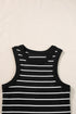 Striped High Neck Ribbed Knit Bodycon Mini Dress