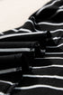 Striped High Neck Ribbed Knit Bodycon Mini Dress