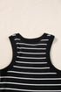 Striped High Neck Ribbed Knit Bodycon Mini Dress