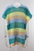 Striped Hollow Out Knit V Neck Tunic Cover Up