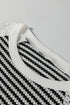 Striped Knit And Lace Raglan Sleeve Top