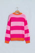 Striped Knit Drop Shoulder Relaxed Fit Sweater