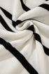 Striped Knit Relaxed Fit Detailed Trim Sweater