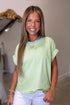 Striped Knit Round Neck Short Sleeve Shift T-Shirt
