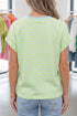 Striped Knit Round Neck Short Sleeve Shift T-Shirt