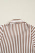Striped Knot Waist Puff Sleeve Button Down Mini Dress
