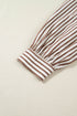 Striped Knot Waist Puff Sleeve Button Down Mini Dress