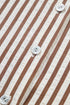 Striped Knot Waist Puff Sleeve Button Down Mini Dress