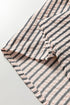 Striped Knotted Cuff V Neck Long Sleeve Blouse